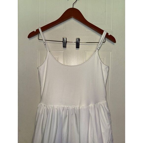 NWT Lovable Cutie White Sleeveless Tiered Midi Dress With Pockets SZ Large - Picture 7 of 15